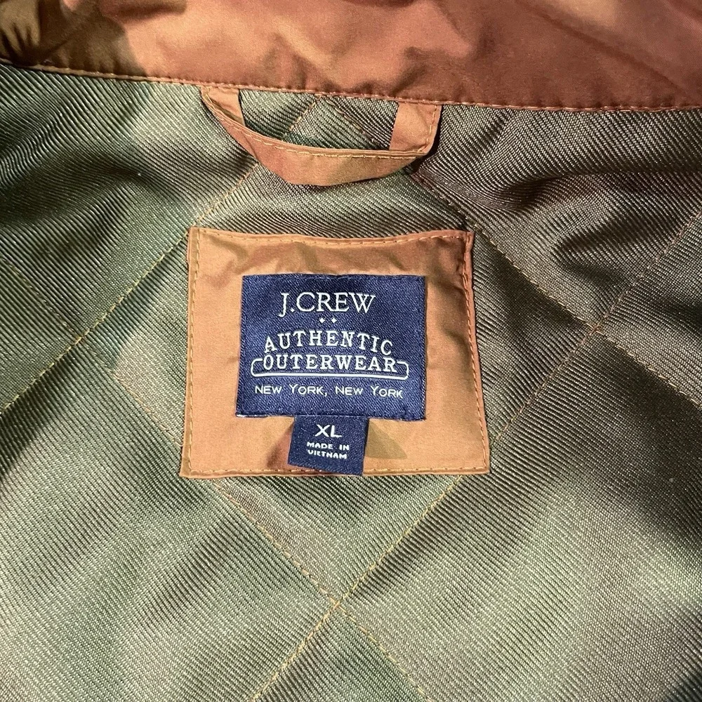 J Crew Walker‎ Quilted Vest XL Glazed Pecan Brown Lightweight Full Zip Casual